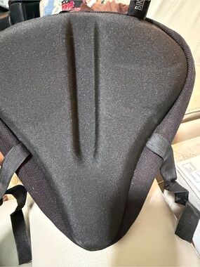Bikeroo Biker Black Padded Seat Cover and a replacement unknown maker seat. EUC